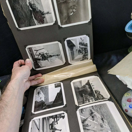 c1954 USS Boxer Far Eastern Cruise Marines Scrapbook Photo Album 178 Photos - Estate Fresh Austin