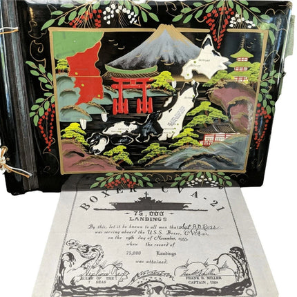 c1954 USS Boxer Far Eastern Cruise Marines Scrapbook Photo Album 178 Photos - Estate Fresh Austin