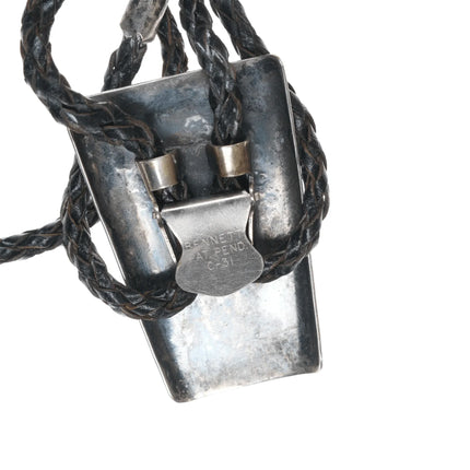 c1960 c-31 Bolo tie Native American silver with turquoise - Estate Fresh Austin