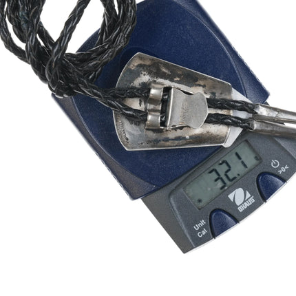 c1960 c-31 Carlos Diaz Sterling Modernist H bolo tie - Estate Fresh Austin