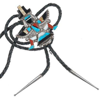 c1960 c-31 Gary Vacit Zuni Knifewing Sterling inlay large bolo tie - Estate Fresh Austin