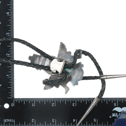 c1960 c-31 Gary Vacit Zuni Knifewing Sterling inlay large bolo tie - Estate Fresh Austin