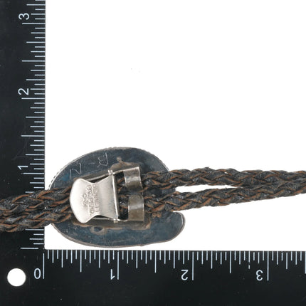 c1960 c-31 Native American silver and agate bolo tie - Estate Fresh Austin