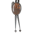 c1960 c-31 Native American silver and agate bolo tie - Estate Fresh Austin