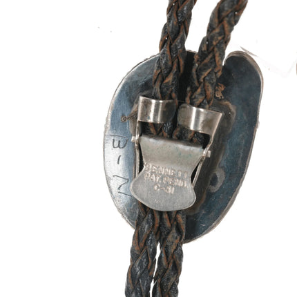 c1960 c-31 Native American silver and agate bolo tie - Estate Fresh Austin