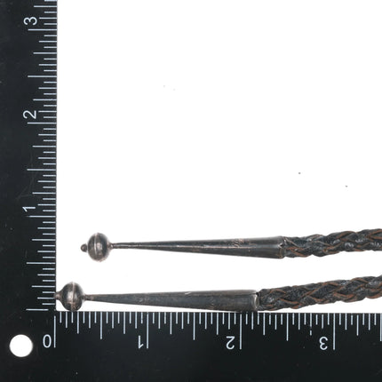 c1960 c-31 Native American silver and agate bolo tie - Estate Fresh Austin