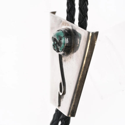 c1960 c-31 Sterling and turquoise bolo tie - Estate Fresh Austin