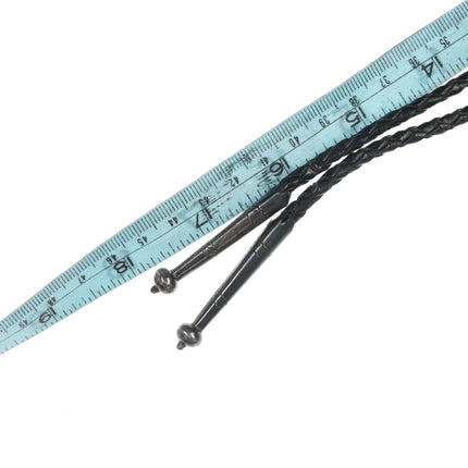 c1960 c-31 Zuni Suniface sterling channel inlay bolo tie - Estate Fresh Austin
