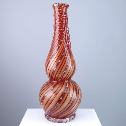 c1960 Ercole Barovier Striato Murano Art Glass Vase - Estate Fresh Austin