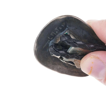 c1960 Louise Platero Navajo Sterling/turquoise Bolo turned lanyard - Estate Fresh Austin