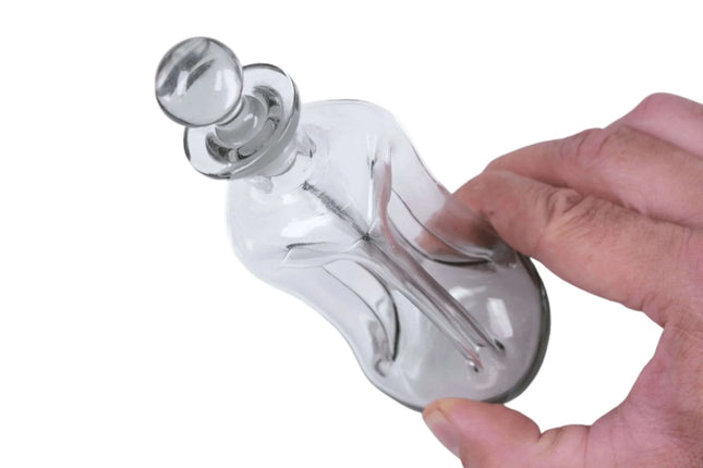 c1960 MCM 4 chamber smoke glass perfume bottle - Estate Fresh Austin