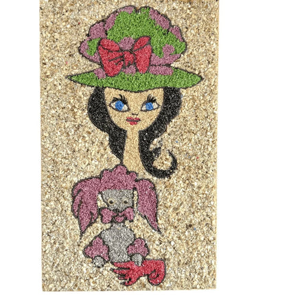c1960 Mid Century Gravel Art Girl with Poodle - Estate Fresh Austin