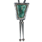c1960 Native American silver chrysocolla bolo tie - Estate Fresh Austin