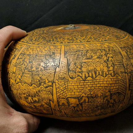 c1960 Peruvian Indigenous Native Gourd art - Estate Fresh Austin