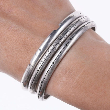 c1960 Peter Broome California Modernist Sterling silver bangles set - Estate Fresh Austin