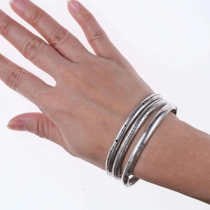 c1960 Peter Broome California Modernist Sterling silver bangles set - Estate Fresh Austin