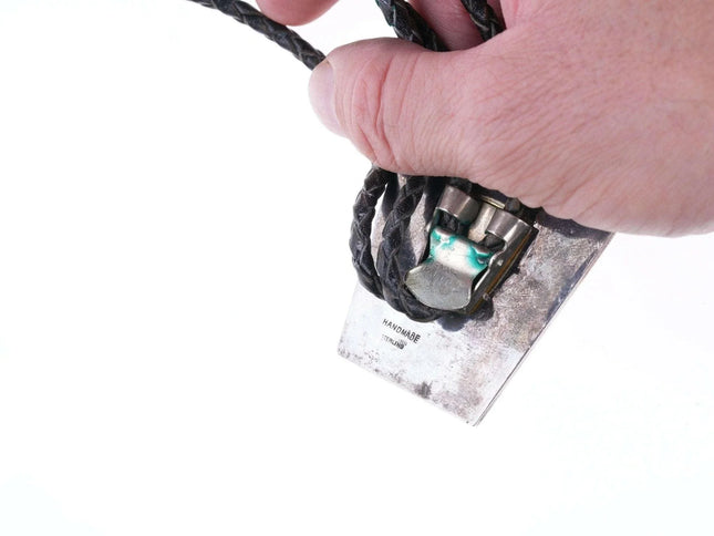 c1960 Southwestern Sterling and jasper bolo tie - Estate Fresh Austin