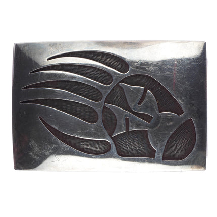 c1970 Daniel Phillips Hopi overlay Hopicrafts belt buckle sterling - Estate Fresh Austin