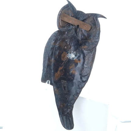 c1970 Juan Reyes Copper and Brass Owl wall plaque with Multicolor Natural Stones - Estate Fresh Austin