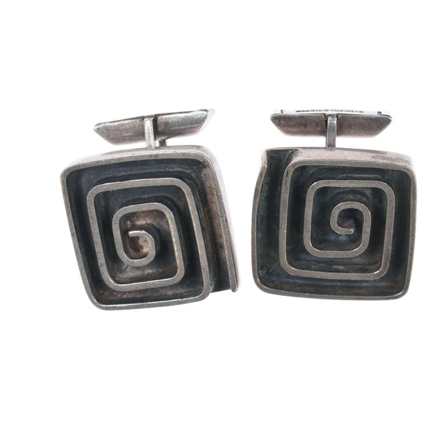 c1970's Modernist Sterling Cufflinks by Ed Harris - Estate Fresh Austin