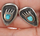 c1970's Navajo silver claw form channel inlay cufflinks - Estate Fresh Austin