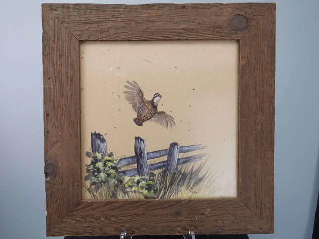 c1980 Bob white Quail Watercolor by Anita Diebel - Estate Fresh Austin