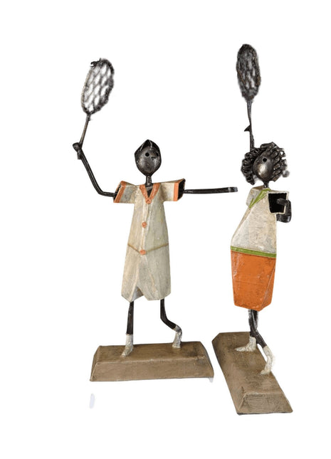 c1980 Manuel Felguerez Welded Steel Tennis player Sculptures - Estate Fresh Austin