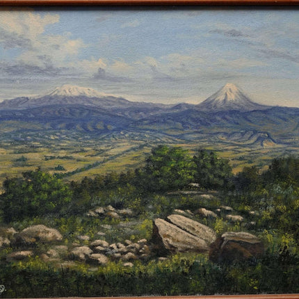 c1980 Mexican Landscape Oil on Canvas with Incredible Detail - Estate Fresh Austin