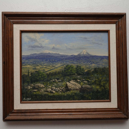 c1980 Mexican Landscape Oil on Canvas with Incredible Detail - Estate Fresh Austin