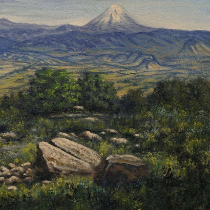 c1980 Mexican Landscape Oil on Canvas with Incredible Detail - Estate Fresh Austin