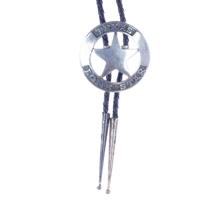 c1980's 38" Sterling Texas Lone Star Badge bolo tie - Estate Fresh Austin