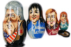 c1998 Bill Clinton Monica Lewinsky Comical Russian Nesting Dolls set - Estate Fresh Austin