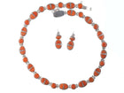 Calvin Begay Navajo Sponge Coral Sterling Channel inlay necklace and earrings - Estate Fresh Austin