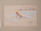 Candy Tangney Texas Coastal child on beach watercolor - Estate Fresh Austin