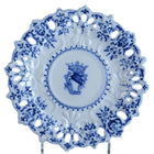 Cantagalli Antique Itanian Faience Reticulated Plate with Crest - Estate Fresh Austin