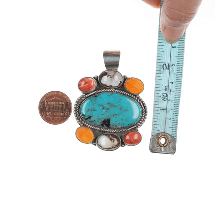Carlyne Apachito "Nasiho" Navajo multi-stone sterling pendant - Estate Fresh Austin