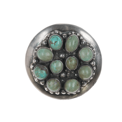 Carmen Beckmann Modernist sterling turquoise pendant/pin - Estate Fresh Austin