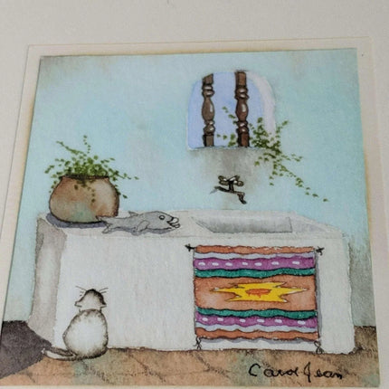 Carol Jean Green Miniature Watercolors Listed California Artist - Estate Fresh Austin