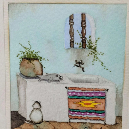 Carol Jean Green Miniature Watercolors Listed California Artist - Estate Fresh Austin