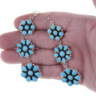 Carol Wylie Navajo Sterling Kingman Turquoise cluster earrings - Estate Fresh Austin