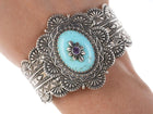 Carolyn Pollack Relios Heavy Sterling turquoise amethyst bracelet - Estate Fresh Austin