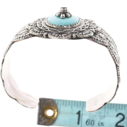 Carolyn Pollack Relios Heavy Sterling turquoise amethyst bracelet - Estate Fresh Austin