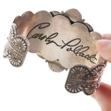 Carolyn Pollack Relios Heavy Sterling turquoise amethyst bracelet - Estate Fresh Austin