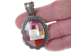 Carolyn Pollack Relios Southwestern sterling multi-stone channel inlay pendant - Estate Fresh Austin