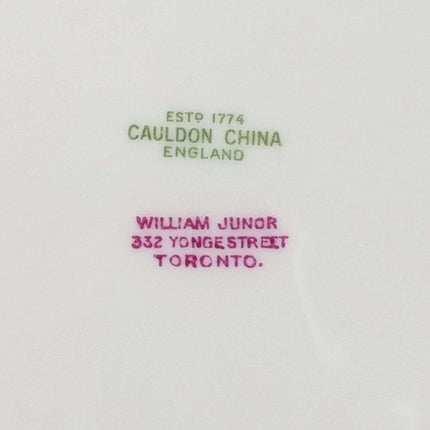 Cauldon Plate Set Lake Cabin with Fern Border c.1900 9" (6) - Estate Fresh Austin