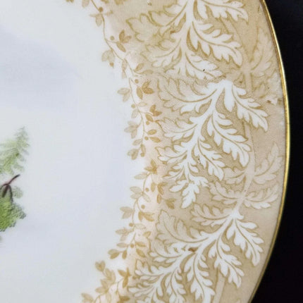 Cauldon Plate Set Lake Cabin with Fern Border c.1900 9" (6) - Estate Fresh Austin
