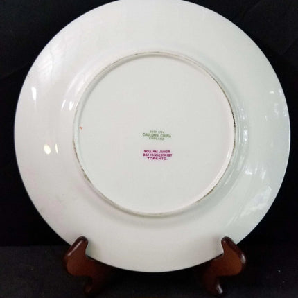 Cauldon Plate Set Lake Cabin with Fern Border c.1900 9" (6) - Estate Fresh Austin