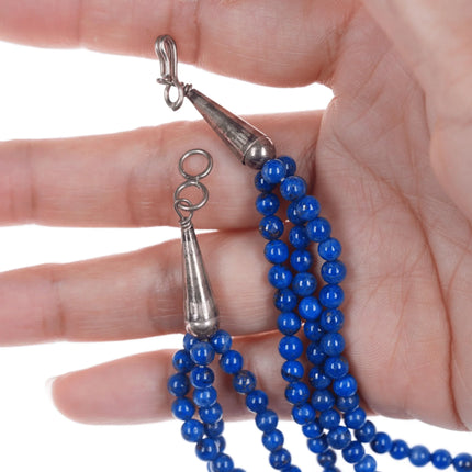 Cecil Ashley Navajo Denim Lapis, coral, opal, onyx, sterling pendant on lapis - Estate Fresh Austin