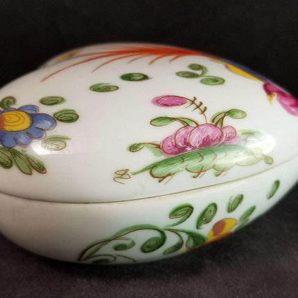 CHAMART Limoges Trinket Box Heart Shaped Bird of paradise and floral decoration - Estate Fresh Austin