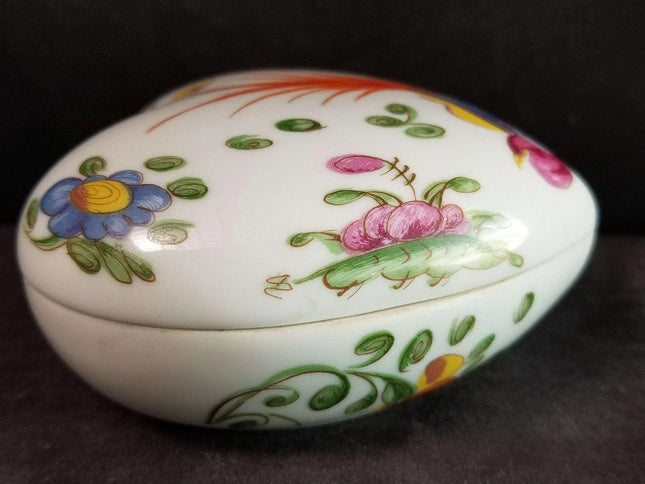 CHAMART Limoges Trinket Box Heart Shaped Bird of paradise and floral decoration - Estate Fresh Austin